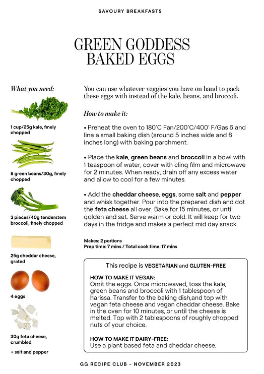 Glucose Goddess recipe for baking eggs