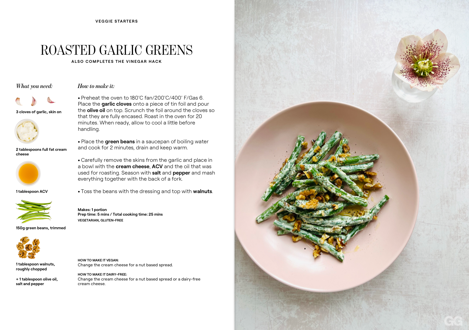 example of a Glucose Goddess veggie starter recipe that helps prevent glucose levels.