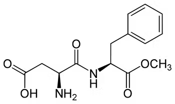 Aspartame chemical structure — artificial sweetener molecule 