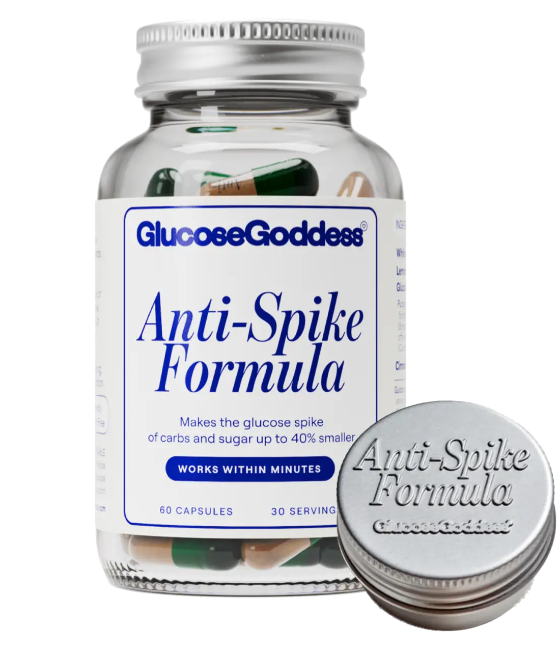 Bottle of Anti-Spike Formula - flattens your glucose curve (glucose spike of carbs and sugar up to 40% smaller) and keeps your energy steady 