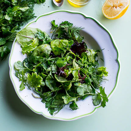 Picture of a green-salad as a starter 